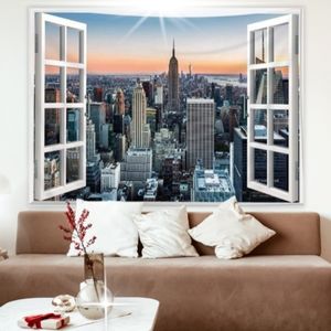 City View Dorm Decor Architecture View New York Cityscape Modern Wall Art Decor